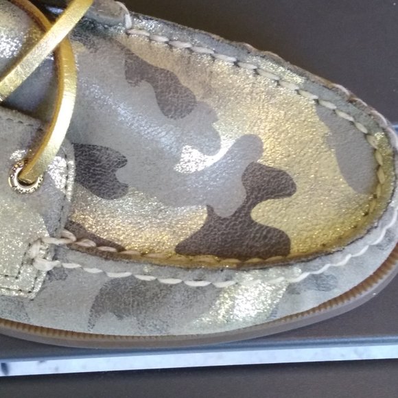 Sperry Women’s Size 8M US, 2-Eye Vida Metallic Camo Boat Shoe Olive STS86659 - Picture 6 of 8